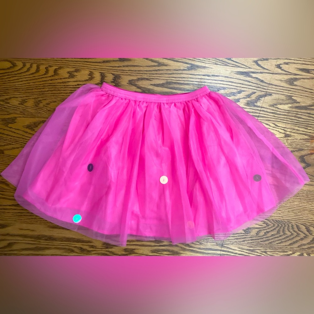 🎀DISNEY PRINCESS🎀SKIRT SZ8-10 pink tulle w/LG sequins overlay💖ADORABLE💕NWOT💕